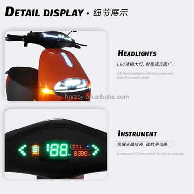 2024 60v 72v 1000w Motocicleta Elétrica Motocicleta Elétrica para 2 pessoas Motoped Scooters Elétricos para viagens de viagem para a cidade Carga 100kg Velocidade 45km/h