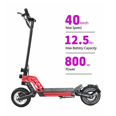 Scooter elétrico dobrável de 800w com tempo de carregamento de 6-8h em cor preta personalizada