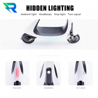 Assento confortável Luzes de corrida e holofotes 55Km/h Velocidade 8-Inch Dual Drive Scooter Elétrico com Bluetooth