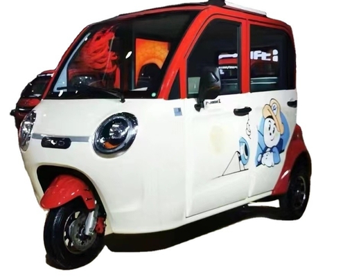 Triciclo de motor elétrico de 800W para adultos 3 rodas 3.75-15 Tamanho do pneu Bateria dianteira Sistema de travagem de bateria traseira