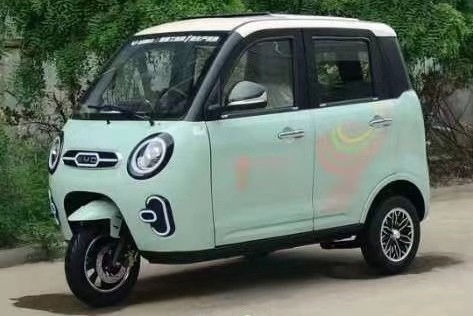 Sistema de travagem de tambor traseiro 500w Triciclo elétrico para adultos Transporte de carga e dois assentos