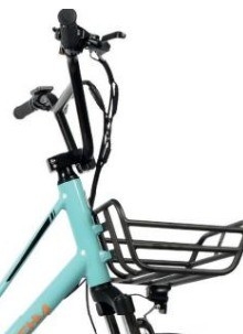 Bicicleta elétrica de lazer urbano com bateria integrada e pedal de potência