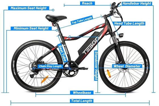 E-bike elétrico 48V 350W 10.4AH Long Range E Cycle Bicicleta com bateria integrada