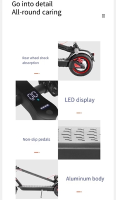 Unisex Aplicável Scooter Elétrico de Alumínio Quente de 8 polegadas dobrável e caminhador de longa distância com velocidade máxima de 31-40km / h