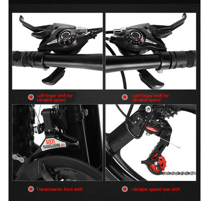 2024 Mountain Bike Big Tire Bicicleta elétrica com capacidade de bateria de 11 ah e freio de disco da roda traseira