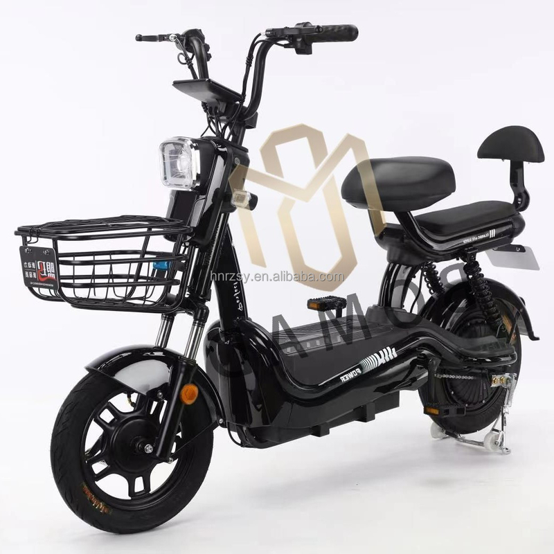 Adult Battery Electronic City Electric Motorized Bike com capacidade de bateria de 20AH e sistema de frenagem de linha de freio